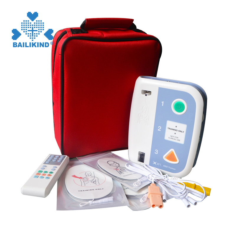 Sida loo isticmaalo AED Tababaraha AED Automated Defibrillator Waxbaridda Tababarka Gargaarka Koowaad ee Dugsiga CPR Qalabka Waxbaridda Laba-luqadlaha ah