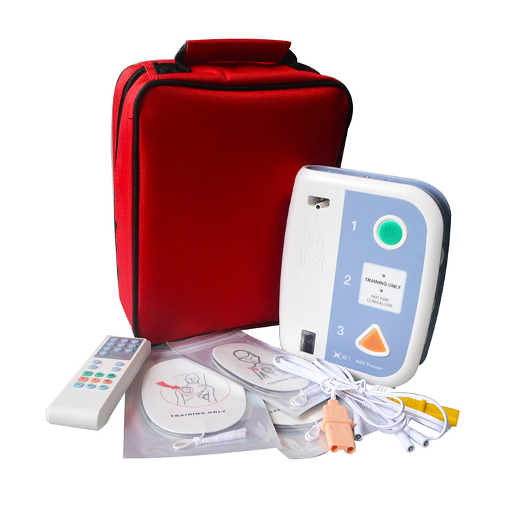 Tababare AED Toos u ah Defibrillator Waxbaridda Tababarka Gargaarka Koowaad ee Dugsiga CPR Qalabka Waxbaridda Laba-luqadlaha ah